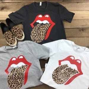 Leopard print tongue shirt